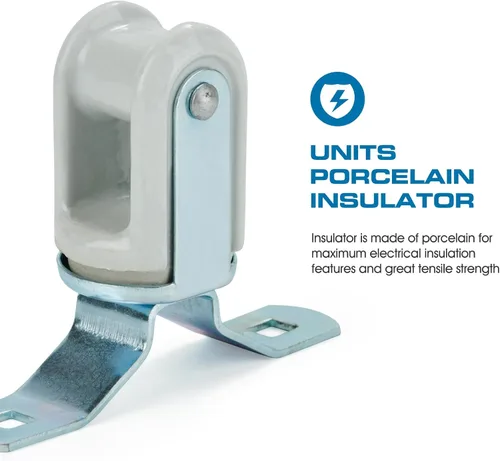 Miniatura 5 de Soporte de alambre resistente, aislador de porcelana con soporte ajustable, 1-1/4" - 3" (1)