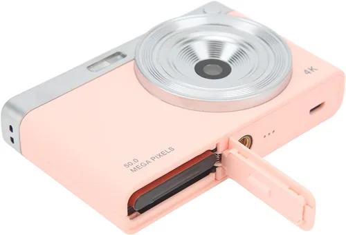 Miniatura 7 de Luqeeg Cámara digital 4K, cámara IPS HD de 2.88 pulgadas con enfoque automático AF, zoom digital, luz de relleno LED, rosa, compacta, 50 MP