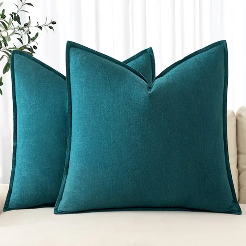 Miniatura 56 de MIULEE - Juego de 2 fundas de almohada decorativas de lino, estilo bohemio, rústico, neutral, para sofá, cama, 16 x 16 pulgadas, color marrón
