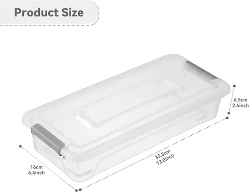 Miniatura 4 de novelinks Cajas de almacenamiento apilables transparentes con tapa Cajas organizadoras Contenedores organizadores de plástico duraderos