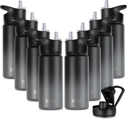 Miniatura 23 de HASLE OUTFITTERS Botella de agua aislada de 16 onzas para niños, botella de agua de acero inoxidable de doble pared al vacío, a prueba de fugas