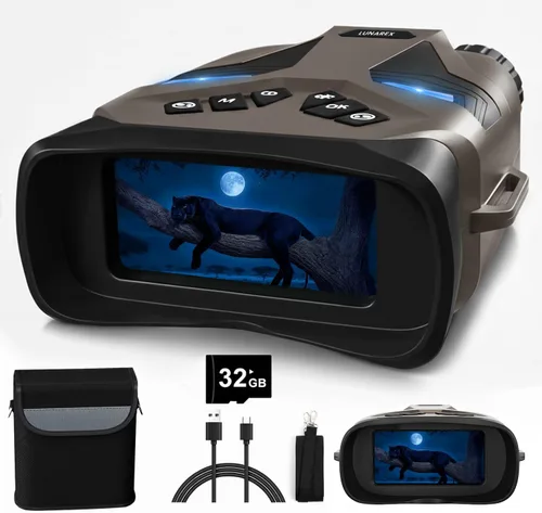 Miniatura 10 de LUNAREX - Gafas de visión nocturna 4K para adultos – prismáticos de visión nocturna digitales con zoom 8X, cámara de 48MP, batería recargable