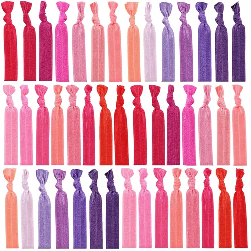 Miniatura 7 de 79Style Accesorios para el cabello de tela elástica para mujeres, 125 soportes para cola de caballo con cinta anudada, bandas para el pelo de tela