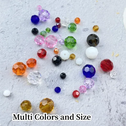 Miniatura 4 de 200 cuentas redondas de cristal de vidrio de 6mm, cuentas espaciadoras facetadas redondas para hacer joyas, pulseras, aretes, collares, campanillas