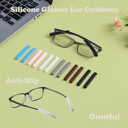 Miniatura 6 de Almohadillas para las orejas de gafas, almohadillas antideslizantes suaves de silicona para las orejas de las gafas, puntas de sienes de silicona
