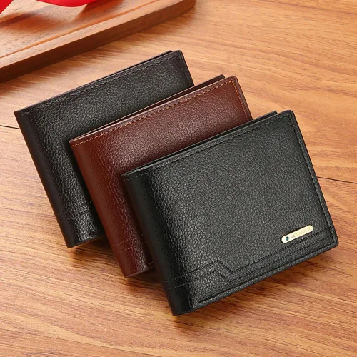 Miniatura 12 de Cartera delgada para hombre con monedero, cartera minimalista con cremallera, carteras plegables para hombre con tarjetero de crédito, cartera