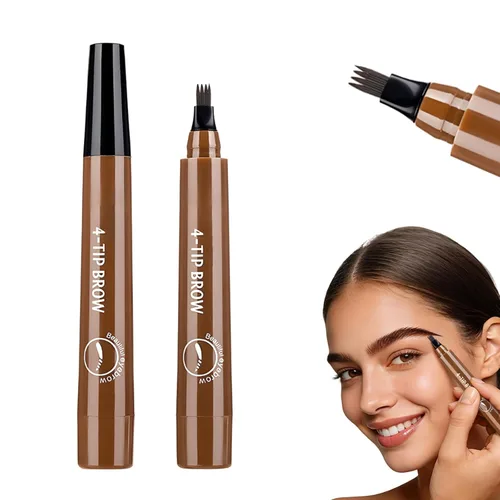 Lápiz de cejas Microblading, resistente al agua, para mujer, con 4 puntas, maquillaje mágico natural para cejas, lápiz de contorno de trazos finos,