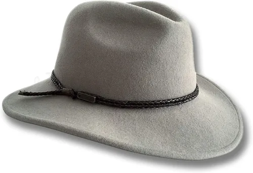 Oztrala Outback Fedora Sombrero de fieltro de lana australiana HW02 Hombres Mujeres Niños Banda de cuero vaquero Western US