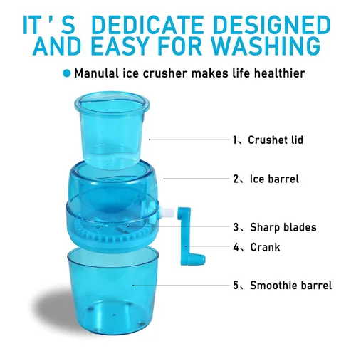 Miniatura 2 de Máquina de afeitar de hielo y cono de nieve, máquina de cono de nieve manual portátil de alta calidad y máquina de hielo afeitado con bandejas