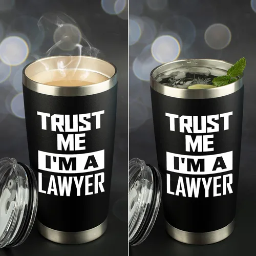 Miniatura 8 de Regalos de abogado para hombres Trust Me I'm a Lawyer Vaso de viaje de acero inoxidable grabado con láser de 20 onzas, regalo de Navidad