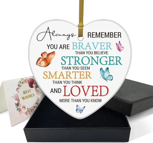 Miniatura 11 de REWIDPARTY Adorno floral de primo, placa de recuerdo para árbol de Navidad, regalo de graduación, cumpleaños, para mujeres y hombres, adorno