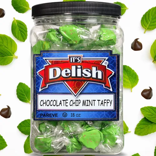 Miniatura 2 de It's Delish - Caramelos masticables gourmet con chispas de chocolate y menta, contenedor reutilizable jumbo de 18 onzas, masticables de frutas