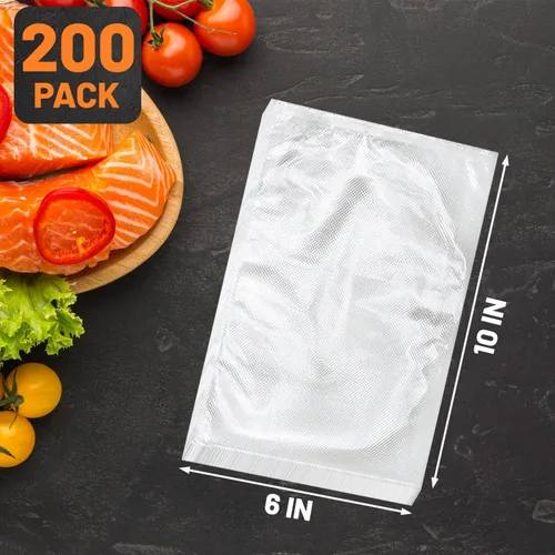 Miniatura 5 de Bolsas de sellado al vacío de 200 pintas, sin BPA, bolsas de sellado al vacío de 6 x 10 pulgadas para protector de alimentos, sellado de comida