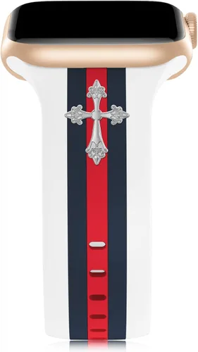 Miniatura 21 de Banda de diseñador con adornos decorativa compatible con Apple Watch de 38mm 40mm 41mm 42mm 44mm 45mm 46mm 49mm, para mujeres y hombres, pulseras