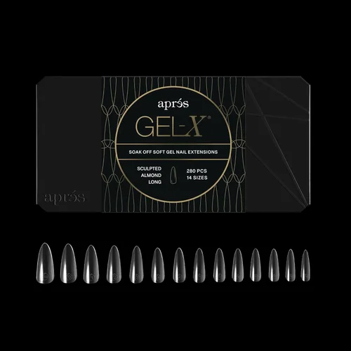 Miniatura 10 de Aprés Gel-X® Almendra Caja de Puntas de Uñas 280 Puntas Gel-X, Puntas Suaves, 14 Tamaños 00-9 Incluye mitades