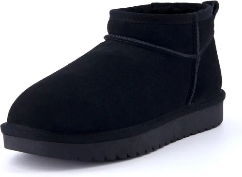 Miniatura 54 de CUSHIONAIRE, Hip 2 - Botas de nieve de gamuza auténtica para mujer, sin cordones, con cómodo forro de piel de oveja sintética + espuma viscoelástica