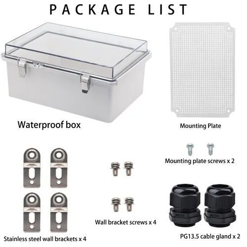 Miniatura 4 de Caja Eléctrica Impermeable para Exteriores Caja de Conexiones Resistente a la Intemperie IP67 Carcasa de Plástico ABS Caja de Proyecto