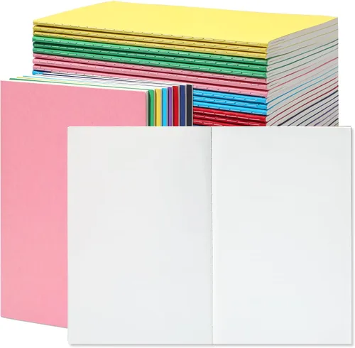 Miniatura 8 de miikoul Paquete de 48 cuadernos de diario A5 en blanco al por mayor, papel sin líneas de tapa blanda colorida para niños, estudiantes, viajeros