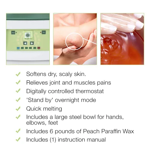 Miniatura 4 de Clean + Easy Calentador digital de cera de parafina con recambios, máquina de cera de parafina para manos y pies, tratamiento hidratante de spa