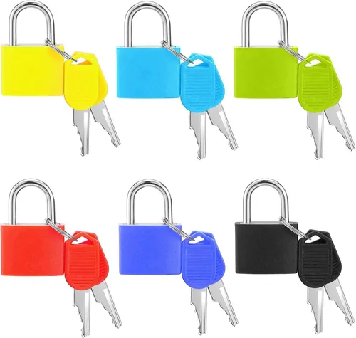 Paquete de 6 mini candados con llaves, cerraduras pequeñas impermeables de aleación de cobre y zinc, cerraduras pequeñas inastillables y resistentes