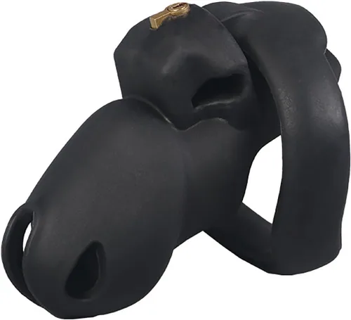 Jaula de castidad de silicona para hombres, dispositivos de castidad negra, diseño de cerradura, jaula de castidad pequeña, jaula de pene masculino,