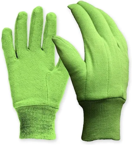 Digz Guantes de jardín de jersey de algodón, color verde, mediano
