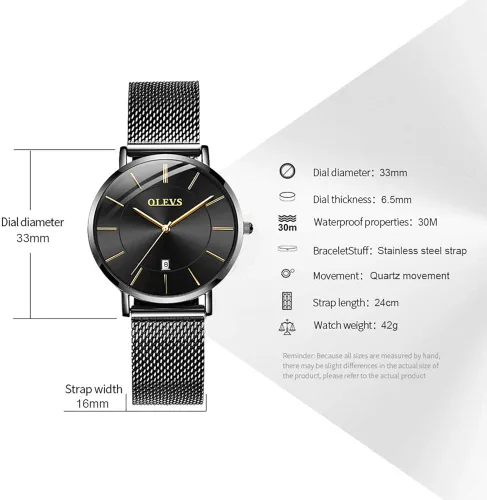 Miniatura 5 de Verhux Relojes de pulsera para mujer, de acero inoxidable de oro rosa, impermeable, analógico, de cuarzo, para mujer, regalos para ella