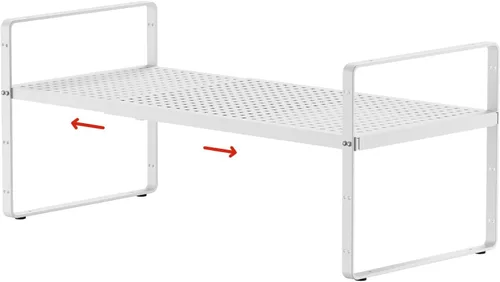 Organizador de estantes de gabinete expandibles, extensor de estantes de metal apilables para almacenamiento de encimera de cocina, estantes