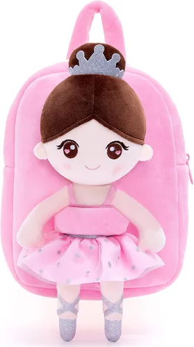 Miniatura 3 de Gloveleya Mochila para niñas pequeñas con suave muñeca bailarina rosa a partir de 2 años