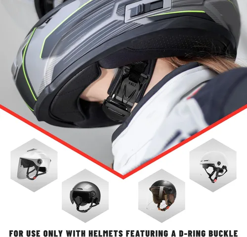 Miniatura 4 de Sun Walker Kit de hebilla de liberación rápida para casco, bloqueo de tracción para casco de motocicleta para correa de barbilla de hasta 1 pulgada