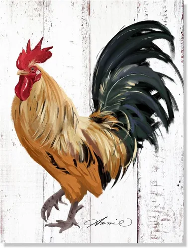 Miniatura 2 de Decoración de Cocina con Gallo - Pintura de Lienzo de Granja, Arte de Pared para Hogar y Cocina