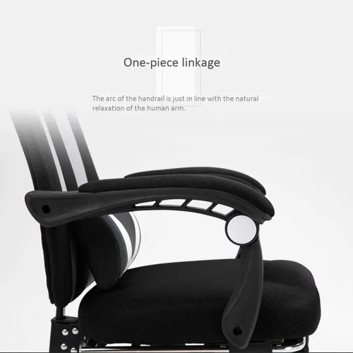 Miniatura 5 de Silla de computadora para el hogar, sala de estudio, dormitorio, silla de oficina reclinable, giratoria, cómoda, sedentaria, tela transpirable (D)