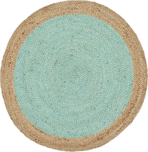 Miniatura 20 de SAFAVIEH Alfombra de Área Redonda de 10' - Colección de Fibra Natural - Verde y Marrón Natural, Yute Hecho a Mano, Diseño de Borde Trenzado (NF801G)