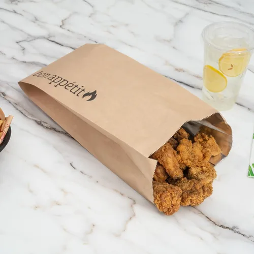Miniatura 8 de Restaurantware Bag Tek - Bolsas de papel de aluminio de 6.5 x 4.1 pulgadas, 100 envoltorios para perros calientes de medio galón, papel de estraza