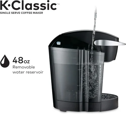 Miniatura 6 de Keurig K -Classic - Cafetera para Cápsulas K-Cup, para una sola taza de 6 a 10 oz / 177.44 a 295.74 ml. de tamaño de café, negro.