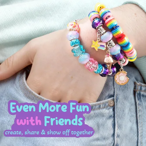 Miniatura 6 de Kit para hacer pulseras con abalorios y juguete de unicornio/sirena para niñas: ideal para manualidades para niñas de 8 a 12 años que inspiran