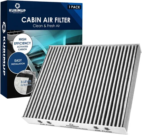KURIMUP Filtro de aire de cabina premium con carbón activado, reemplazo para CF10743, apto para Chrysler Town & Country, Dodge Grand Caravan, Nissan