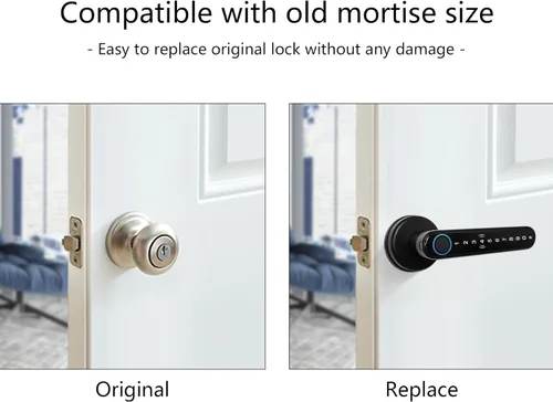 Miniatura 3 de CATCHFACE cerradura inteligente para puerta, cierre y apertura con huella dactilar/app TTlock/código/llave, con wifi, manija biométrica para puerta