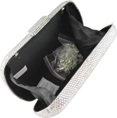 Miniatura 6 de Boutique De FGG Bolsos de noche y embragues brillantes para mujer, bolso de mano de cristal para fiesta formal, bolso de mano con diamantes
