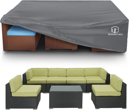 Miniatura 9 de Cubiertas para muebles de patio STARTWO impermeables, resistentes a los rayos UV, resistentes a los desgarros, resistentes para 7-12 asientos