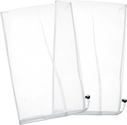 U.S. Pool Supply Bolsas de filtro de malla fina para aspiradoras de hojas, paquete de 2 bolsas de red de repuesto de 12 x 20 pulgadas, cordón de