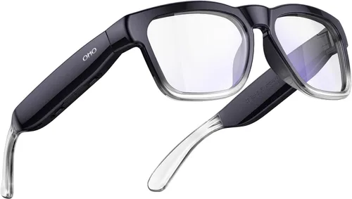 Miniatura 12 de OhO Smart Glasses, gafas de sol polarizadas con altavoz Bluetooth, protección UV atlética/al aire libre y control de voz, unisex (lente gris)