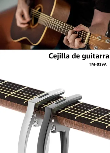 Miniatura 9 de Cejilla de Guitarra, TANMUS - Cejilla de metal de zinc 3 en 1 para guitarras acústica y eléctrica (con soporte para púas y 4 púas), para ukelele