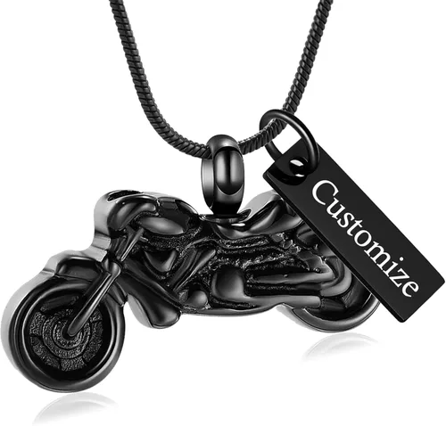 Imrsanl Joyería de cremación para cenizas, motocicleta, automóvil pequeño, collar de urna de tractor para cenizas para hombres, recuerdo