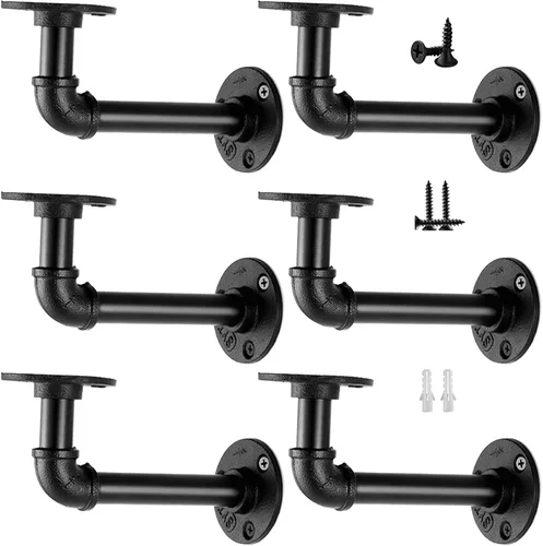Miniatura 8 de Janyang Soportes industriales para estantes de tubos para tableros de 8, 10, 12, 14 pulgadas, estantes flotantes de tubo de hierro L, soportes