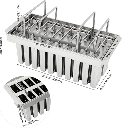 Miniatura 2 de Juego de moldes para hacer paletas, 20/30 piezas, kit de moldes de paletas de hielo de acero inoxidable, soporte para palitos de helado de paletas
