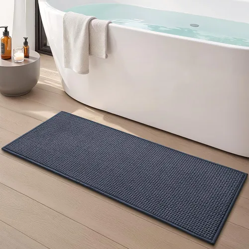 Miniatura 13 de Alfombras de baño antideslizantes lavables, alfombra de baño súper absorbente y delgada de secado rápido de pelo bajo para baño pequeño