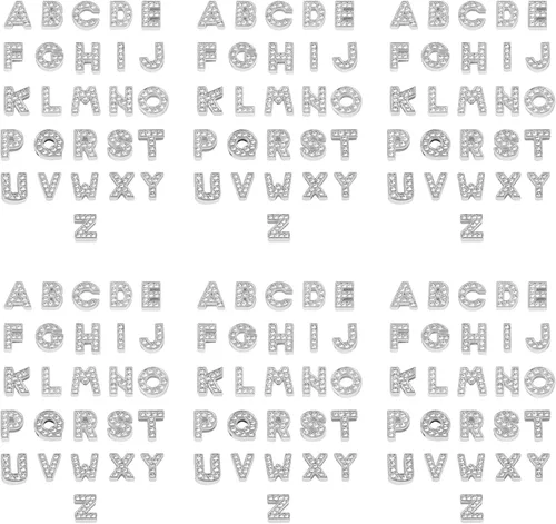 Miniatura 17 de AUEAR, paquete de 26 dijes de letras del alfabeto de 8 mm con diamantes de imitación completos, cristal, color dorado, para pulseras, collares