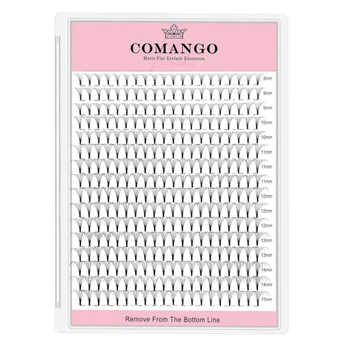 Miniatura 45 de CoMango Extensiones de pestañas de volumen 3D/4D/5D/6D/10D, grosor de 0.003 in, rizo C/D, tallo corto de 0.315-0.591 in, extensiones de pestañas