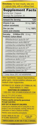 Miniatura 5 de Renew Life Cápsulas inmunes probióticas diarias, suplemento diario que apoya la salud respiratoria e inmunológica, L. Rhamnosus GG y B. lactis